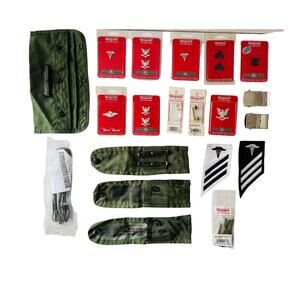 Lot of Vanguard Military Navy Medic Corps Patches Lapels Pins Buckles Ropes